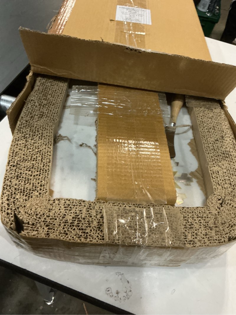 Condition photo showing New/Like New for 16" L x 9" W Marble Cheese/Cutting Board w/Mother of Pearl Snowflake Inlay & Wood Handle Canape Knif