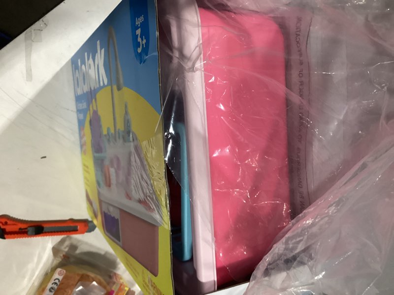 Condition photo showing As Is for JOVA lalalark Color Changing Play Sink with Running Water, Toddler Sink with Electric Dishwasher, Chopping Sounds and Automatic Water Cycle System, Water Table for Toddlers 1-3 Easter Birthday Gift