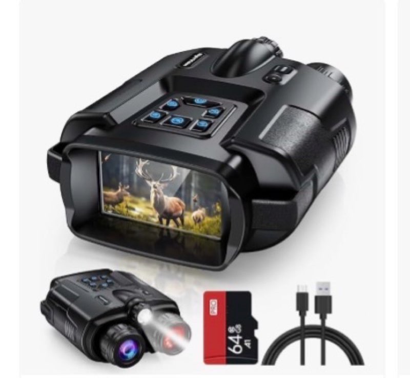 Diyimin Night Vision Goggles, 4K Night Vision Binoculars for Adults, 2000FT Infrared Night Vision Bi