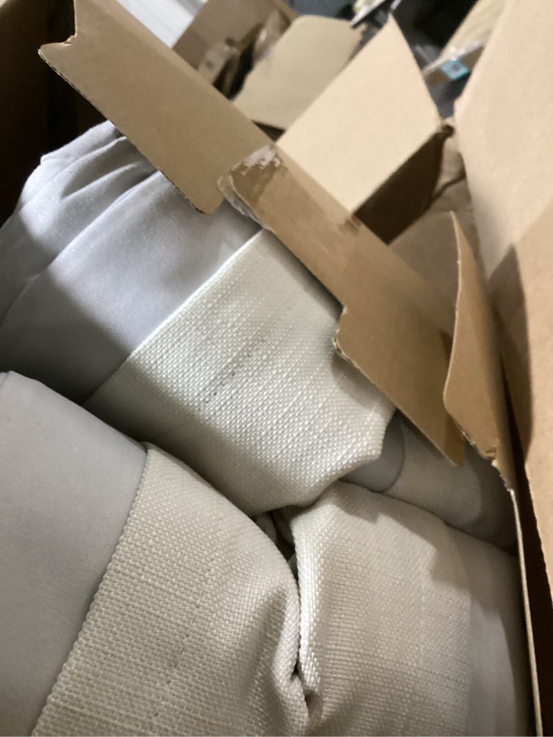 Condition photo showing Good Condition for miulee pinch pleated 100% blackout curtains 108 inch long 4 panel set for bedroom thick linen memory trained pleat living room darkening back tab double layer thermal insulated drapes, birch birch 40"w x 108"l (pack of 4)