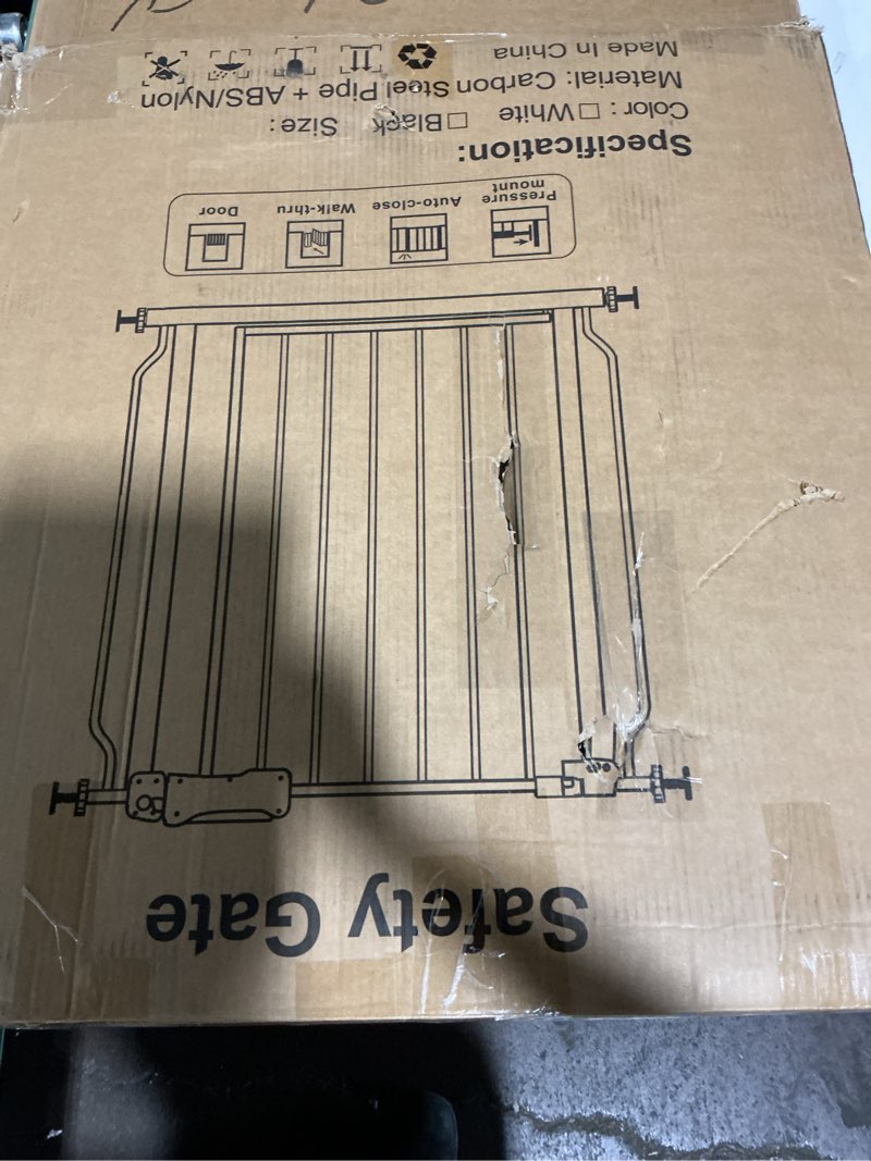 Condition photo showing Good Condition for extra wide baby gates for doorways 52.76"-62.20" extra wide baby gate dog gate pressure mounted no drilling with walk-through, auto-close & dual-direction swing for large wide opening white white 52.76"-62.20"(134-158cm)