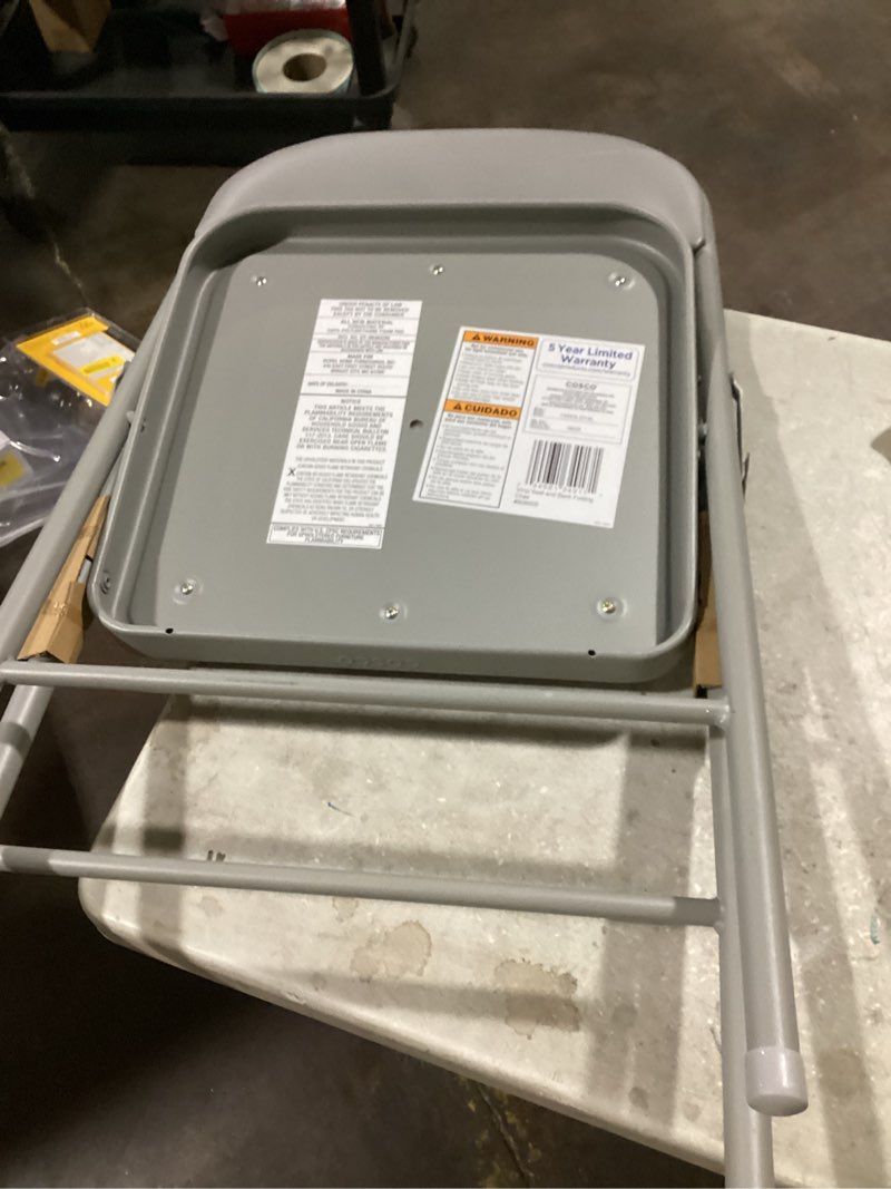 Condition photo showing Good Condition for cosco gray standard folding chair with padded seat (indoor)