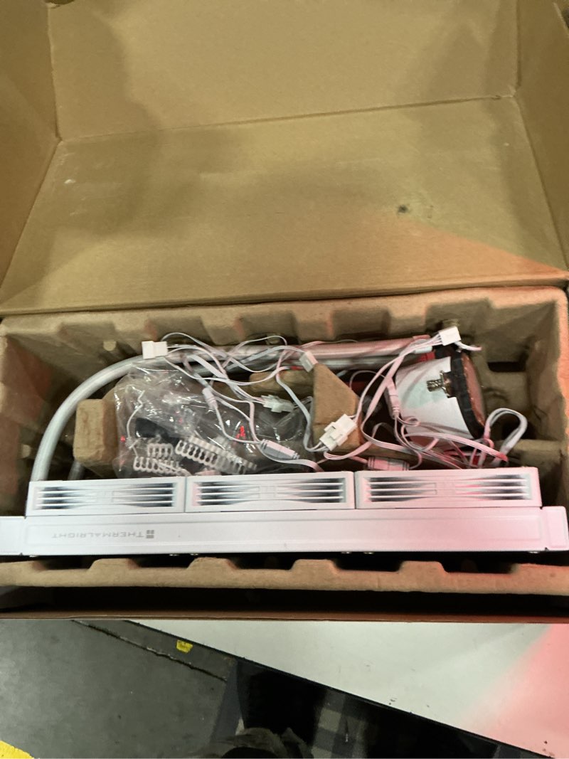 Condition photo showing Good Condition for gamdias chione p5-360 liquid cpu cooler, 360mm aio w/customizable 3.4'' ips lcd, rotatable magnetic pump, hidden cable fan (daisy-chained), support pwm & argb mb sync, intel lga 1851?amd am5, white