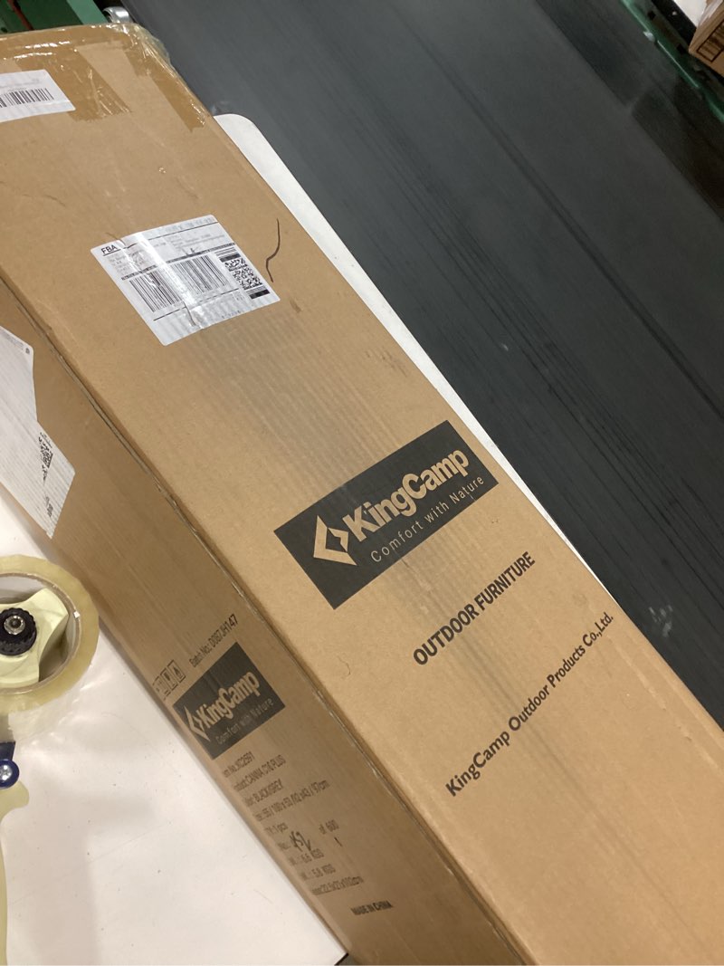 Condition photo showing Good Condition for KingCamp Heated Oversized XL Camping Chair, Heavy Duty 500lbs Folding Couch for Adults, Padded Large Comfortable Sofa Seat 3 Heat Levels with Cooler Bag for Outdoor Sports Fishing Lawn, Black/Grey Black/Grey Xl Heated Heated Comfort Series