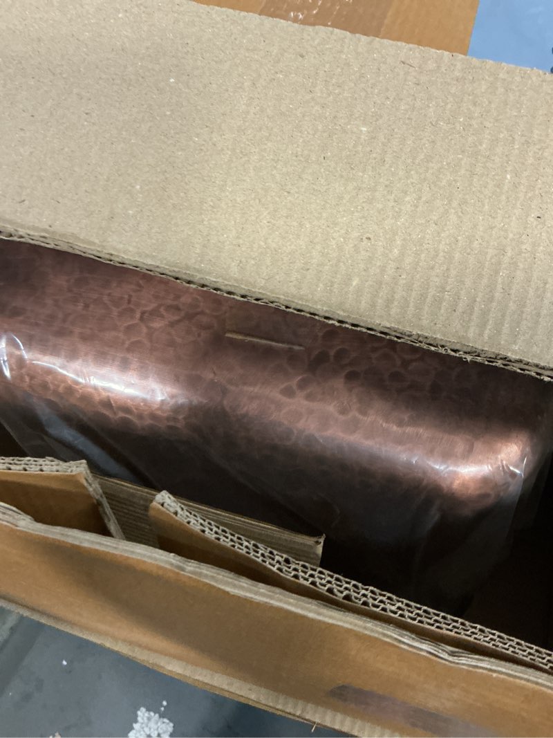 Condition photo showing New/Like New for Monarch Abode Kitchen & Bar Sink – 21-inch Milan Dual Mount Drop in Kitchen Sink, Hand Hammered Pure Copper Sinks, Drop in Bar Sinks or Undermount, Deep Single Rectangular Bowl 21 inches Pure Copper
