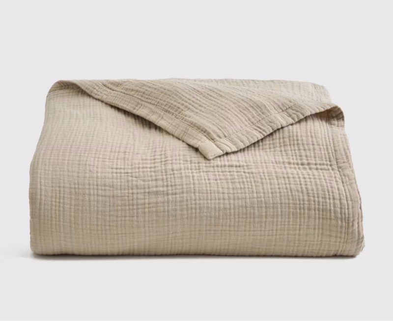 organic cotton gauze blanket, king/cal king, dune