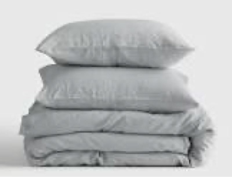 quince king cal king duvet cover set 2 shams linen mist
