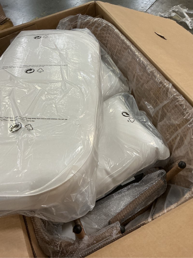 Condition photo showing Good Condition for better homes & gardens willow sage all-weather wicker outdoor loveseat and ottoman set, beige