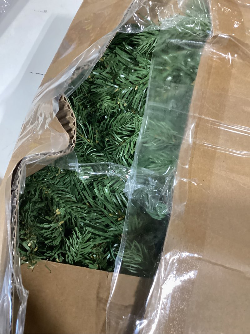 Condition photo showing Good Condition for 9FT Pre-Lit Artificial Christmas Garland with 50 LED Light Battery Operated, Holiday Decorations with 300 Tip Branch, for Indoor Door Home Stairs Fireplaces Wall Battery Operated Polyvinyl Chloride (PVC) Green 9FT