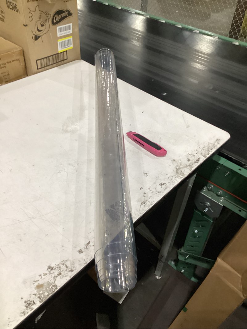Condition photo showing As Is for clear desk mat 12 x 24 inch, 1.5mm thick clear table protector, protector for dining room table, waterproof vinyl tablecloth pad mat for kitchen, dresser, writing desk clear 1.5mm 24" x 12"