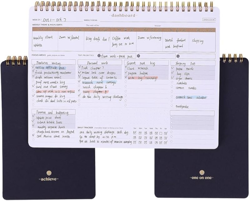 Work Productivity Notepad Suite - Set Of Bestselling 3 Notepads, Including Weekly To Do List Planner