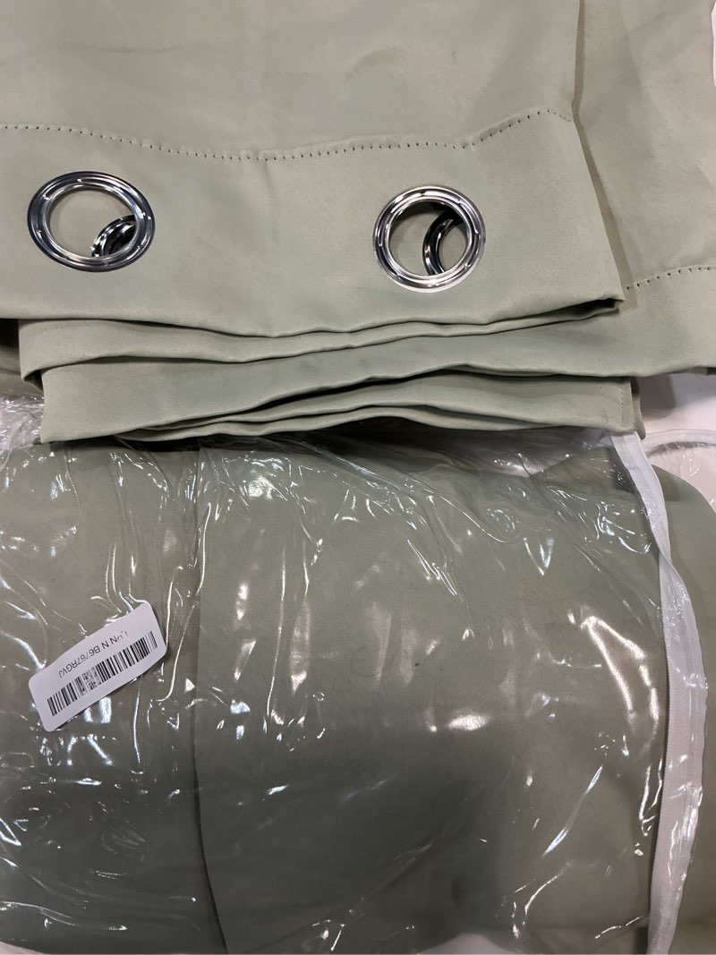 Condition photo showing Good Condition for miulee room darkening curtains thermal insulated drapes solid window treatment set grommet top light blocking blackout curtain for living room/bedroom 2 panels 52 x 84 inch sage green sage green 52"w x 84"l (pack of 2)