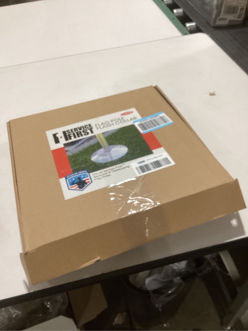 Condition photo showing New/Like New for Service First Flash Collar Flagpole Base (Large, Silver) Large Silver