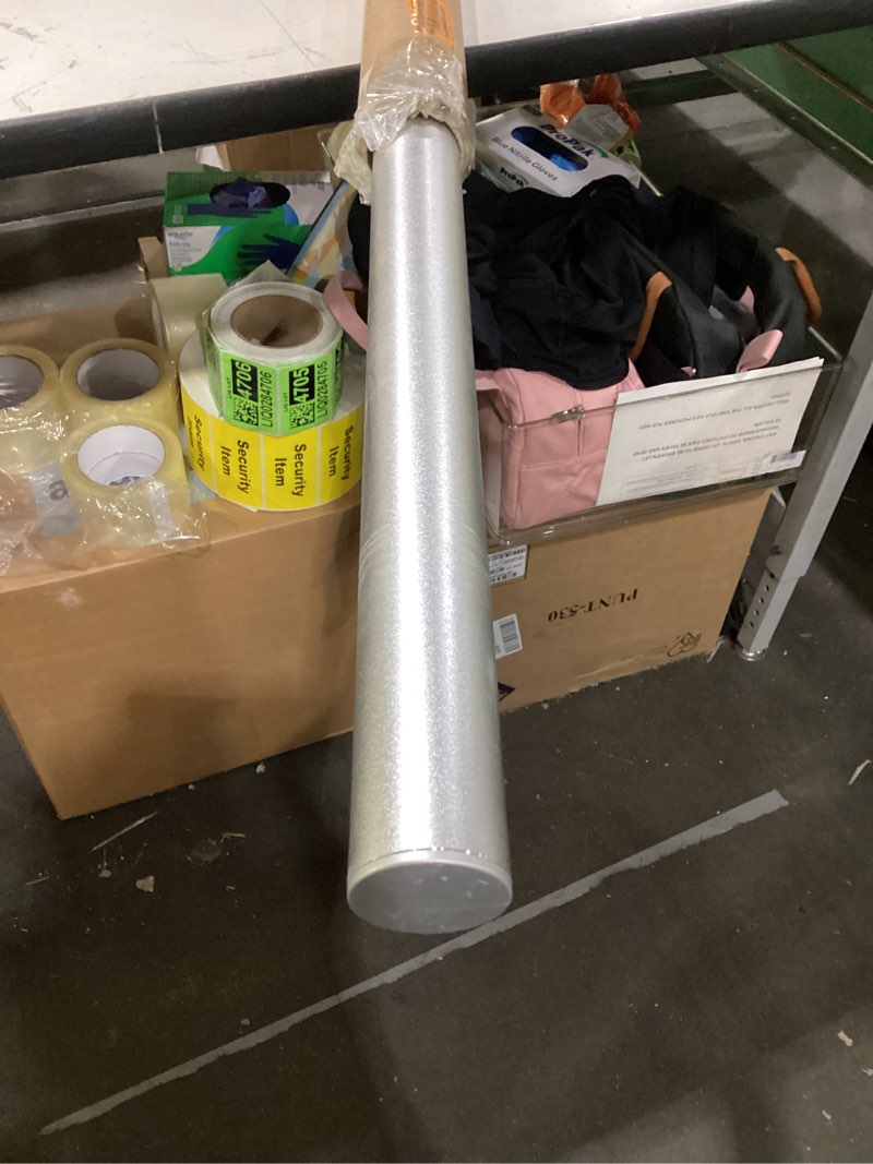 Condition photo showing As Is for incomplete 5ft modern aluminum handrail set, handrails for indoor stairs,deck,slope, wall mounted staircase handrails, zink alloy brackets included,rust free. (anodized silver, 5 ft) 5 ft anodized silver
