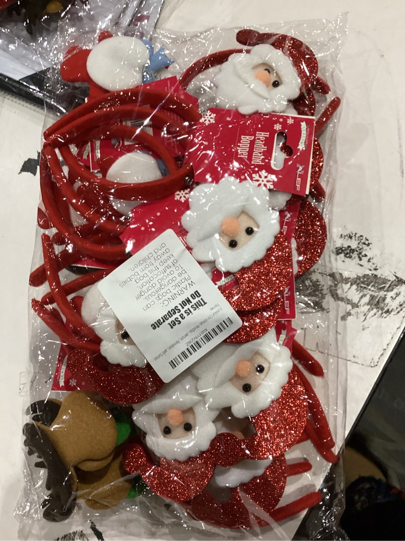 Condition photo showing New/Like New for Iconikal Christmas Headband Bopper Party for Women 12-Count (Snowman, Reindeer, and Santa) Christmas Assortment 12-Pack
