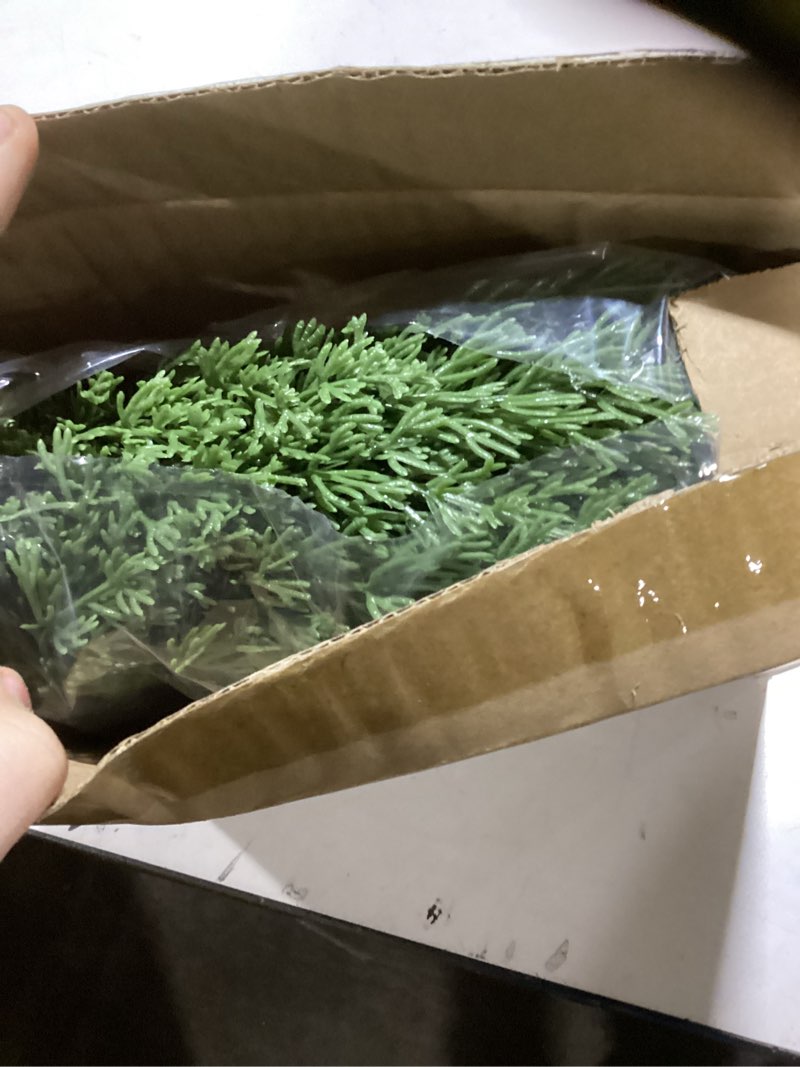 Condition photo showing As Is for 6FT Faux Cedar Garland, Real Touch Christmas Cypress Garland, Realistic Pine Cypress Bendable Branches for Mantel Decor Fireplace Staircase Table Centerpiece Indoor Outdoor Holiday Winter Decor B-Thick & Lush 6FT