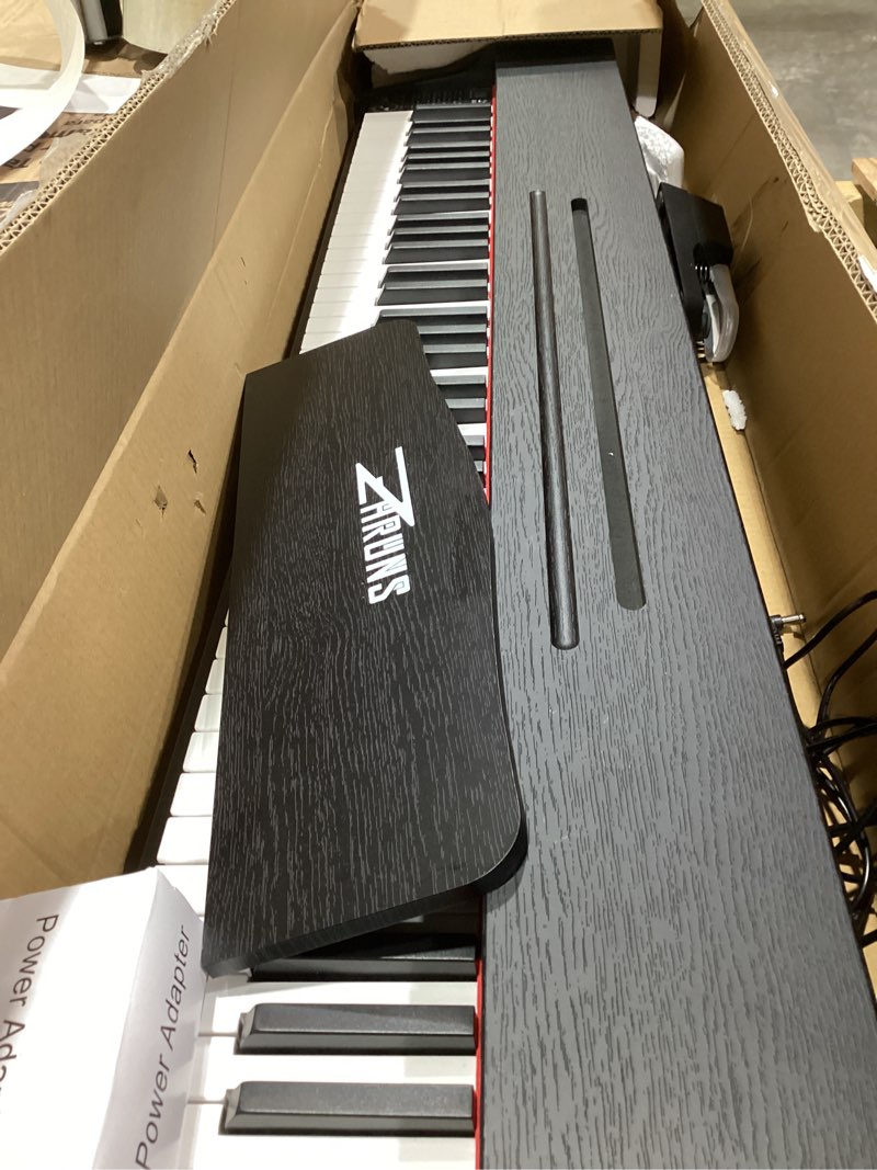 Condition photo showing Good Condition for zhruns digital piano 88 key weighted, full size electric keyboard piano for beginners, portable piano keyboard with sheet music stand, sustain pedal, power adapter, black (keyboard only)