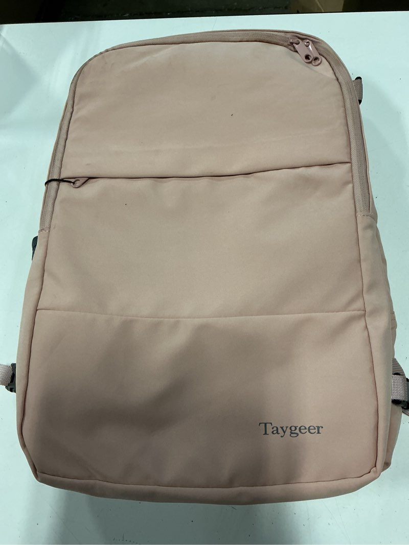 Condition photo showing As Is for taygeer travel backpack for women, carry on backpack with water bottle pocket & shoe pouch, tsa 15.6inch laptop mochila flight approved, nurse bag casual daypack for weekender business hiking, pink large amourpink