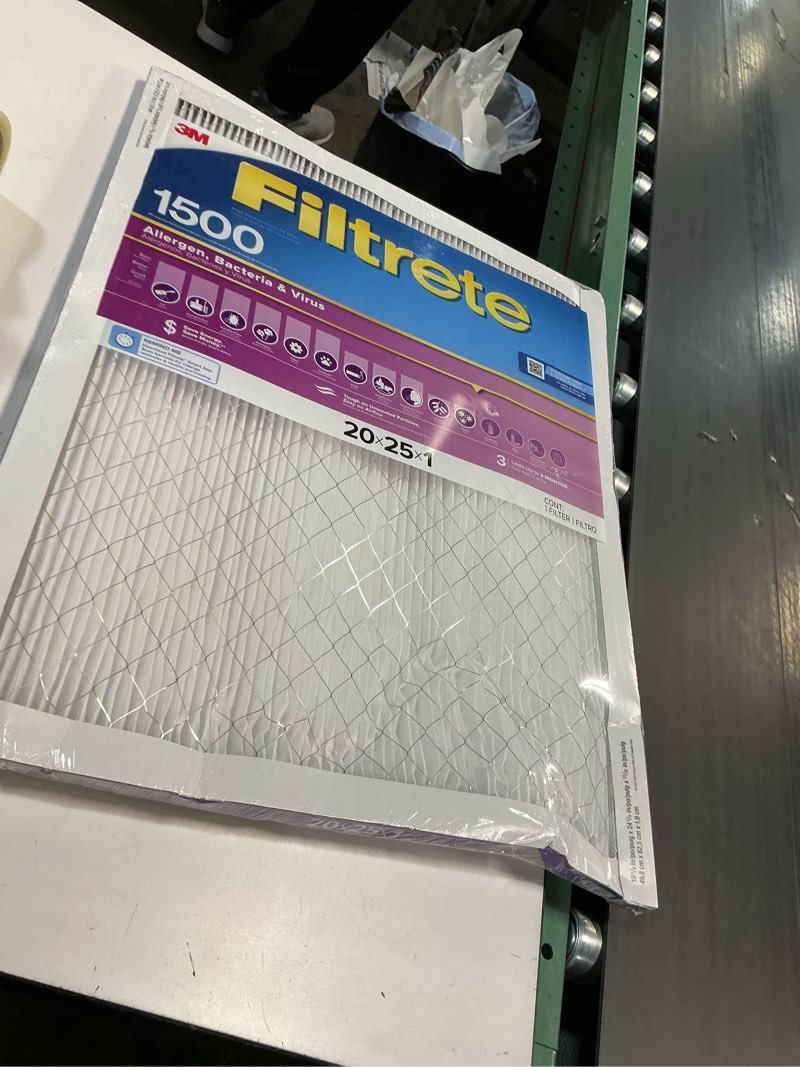 Condition photo showing Good Condition for Filtrete 20 x 25 x 1 MERV 12 1500 MPR 1500 MPR Allergen, Bacteria and Virus Electrostatic