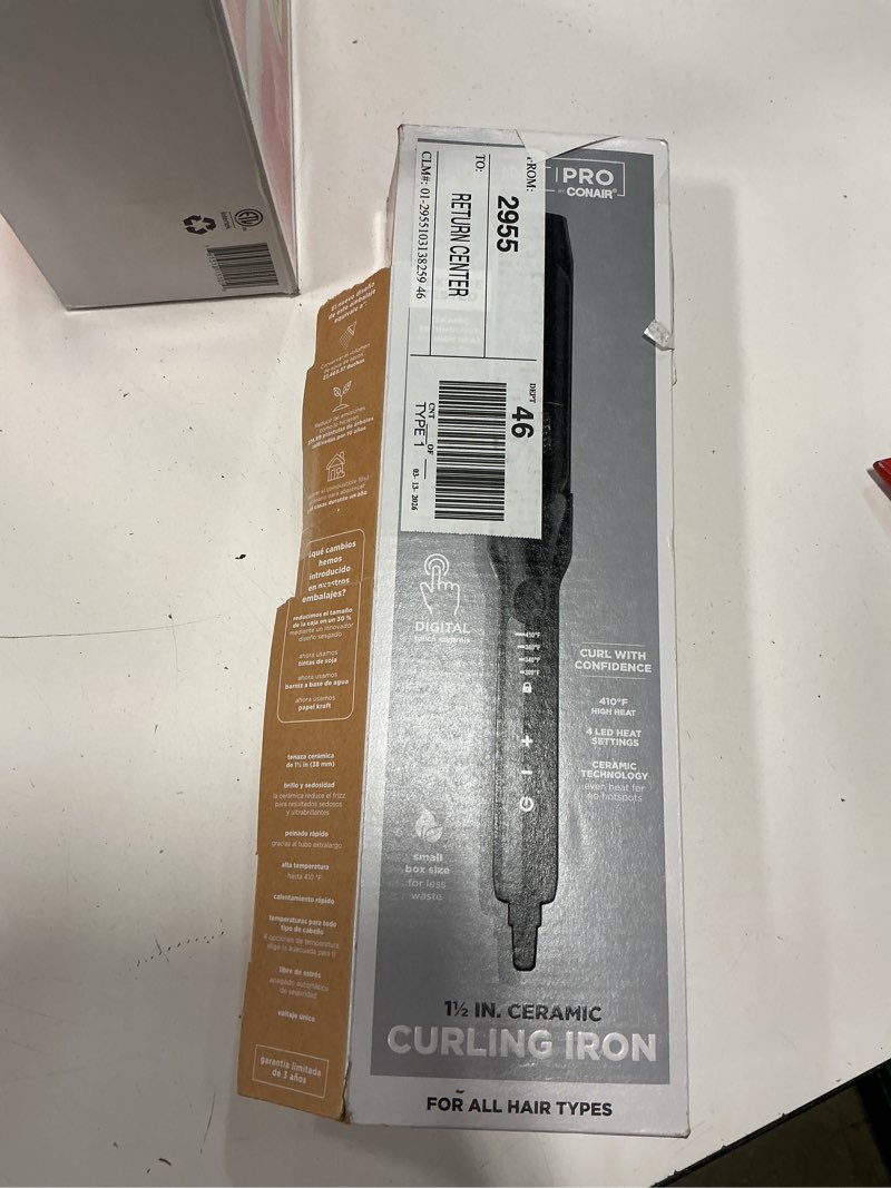 Condition photo showing Good Condition for similar conair infinitipro tourmaline ceramic 1-inch to 1/2-inch curling wand, tapered wand produces beachy waves metallic grey 1-inch to 1/2-inch tapered wand