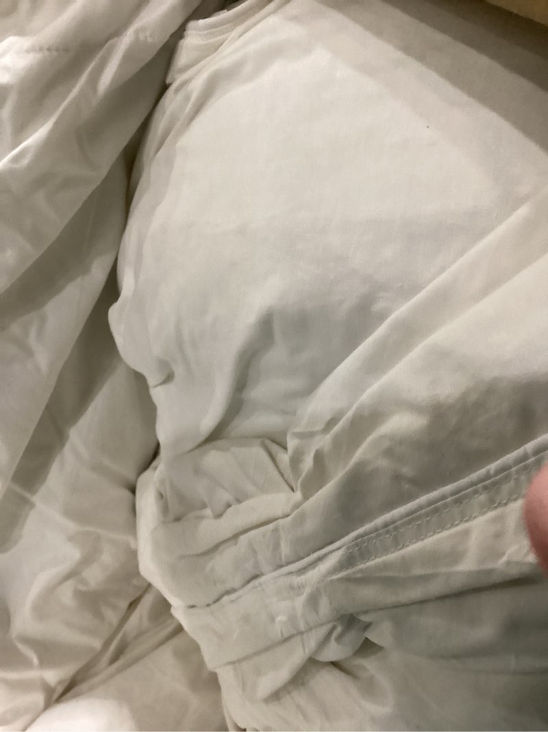 Condition photo showing As Is for APSMILE Oversized King Luxury 100% Organic Cotton All Season Down Feather Fibers Comforter, High Fil