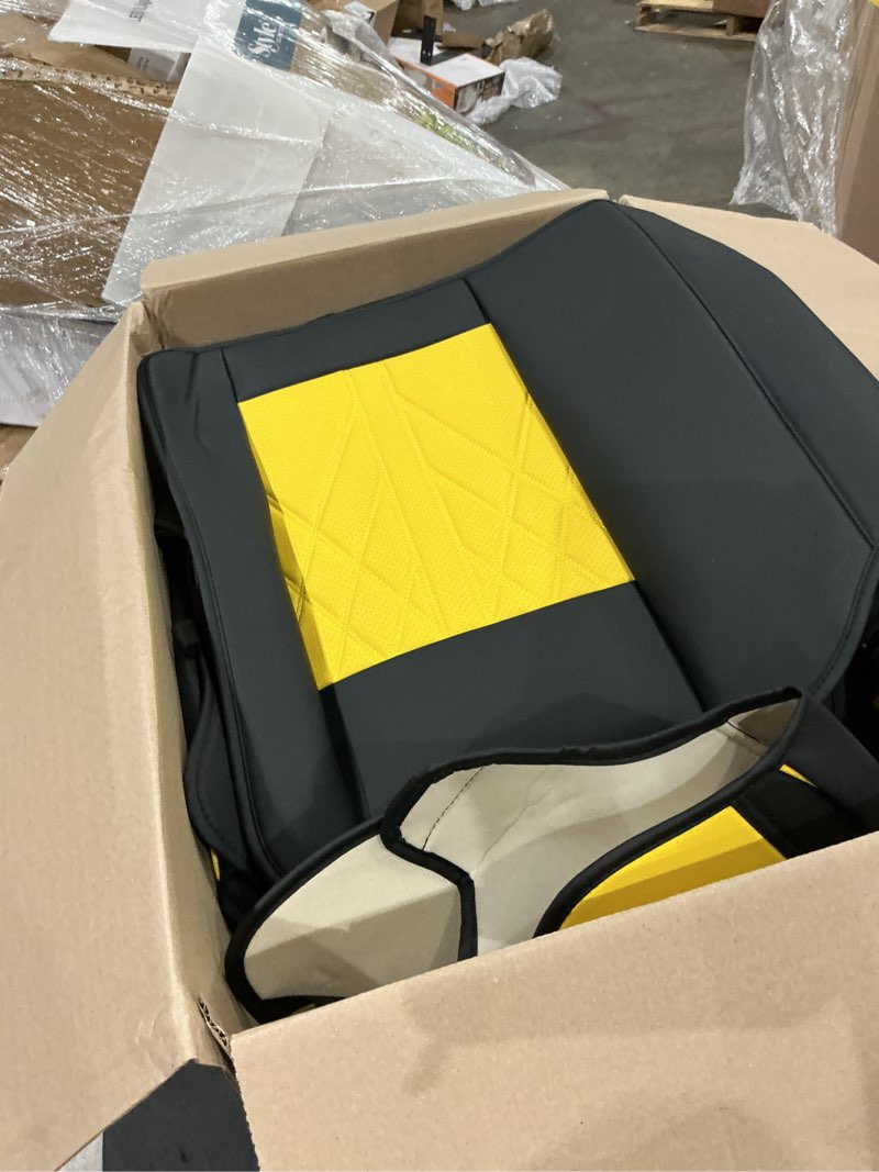 Condition photo showing Good Condition for yellow))))car seat covers full set cover car seat cushion waterproof luxury auto seat covers seat cover car seat protector fit for most cars (blue-black)