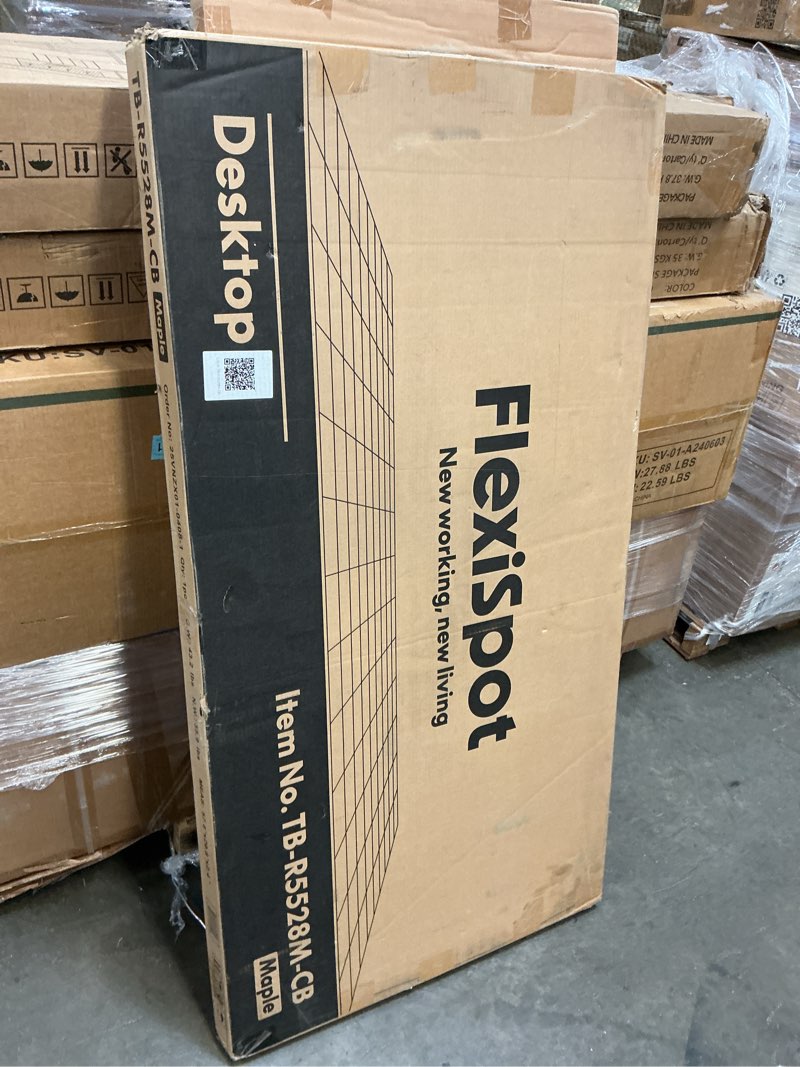Condition photo showing New/Like New for flexispot whole piece 55"x28" desktop 1" thickness height adjustable desk rectangular tabletop maple board (55inch maple top) 55x28" maple