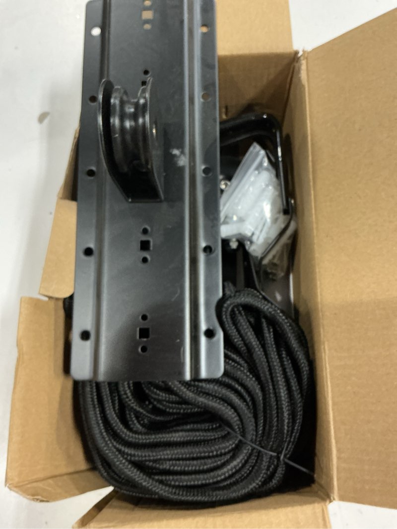 Condition photo showing Good Condition for SYDSZ Cargo Box Ceiling Hoist – Garage Pulley Lift System for Rooftop Cargo Carrier Fits Garage or Shed with 200lb Capacity for Roof Luggage Frame or Kayak, Canoe or Bicycles