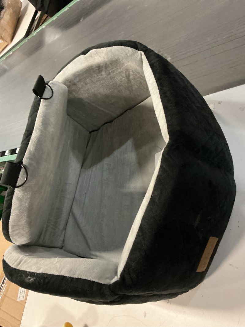 Condition photo showing As Is for mavora max dog car seat for small/medium dogs, elevated dog booster seat memory foam puppy car seat with washable cover, travel safety pet seat for car with storage pockets up to 35 lbs (black/grey) black/grey 19.5"l x 19.5"w x 18.9"th