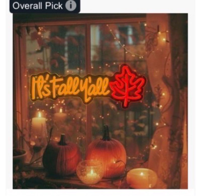 AOOWSDX Fall Thanksgiving Neon Sign, Maple Leaf Neon Lights It’s Fall Y’All Neon Signs,Fall Decorati