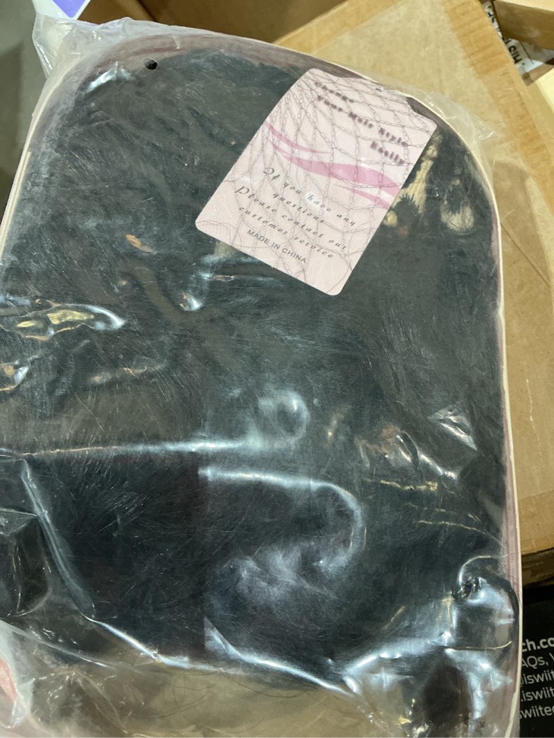 Condition photo showing New/Like New for fancee yaki wavy headband wigs for black women 14 inch black kinky straight wear and go wig with curly wavy ends synthetic glueless half wig with headbands attached blow out style natural hair texture natural black 14''