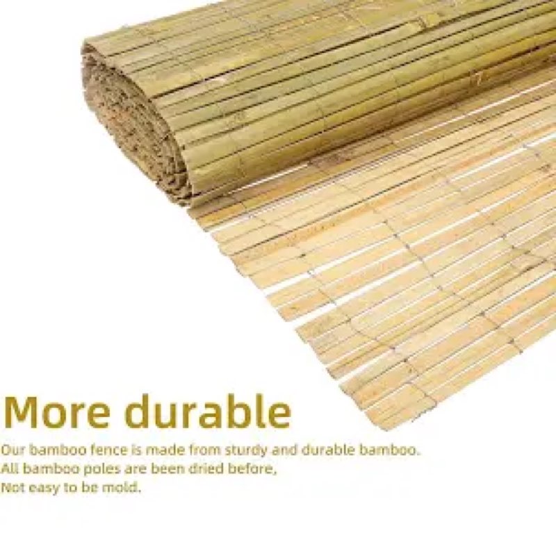 natural bamboo slat screening fence panel for garden