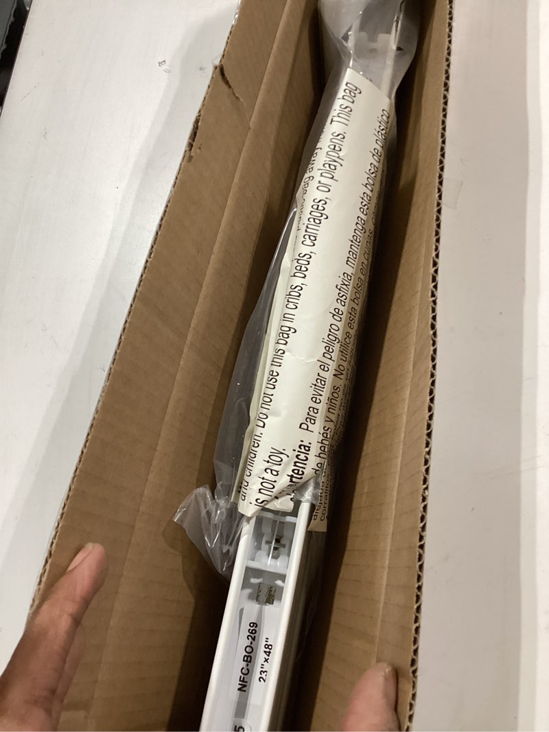 Condition photo showing Good Condition for lazblinds cordless cellular shades, no tools no drill blackout honeycomb shades pleated blinds for windows, 23'' w x 48'' h, silver white blackout-silver white 23'' w x 48'' h