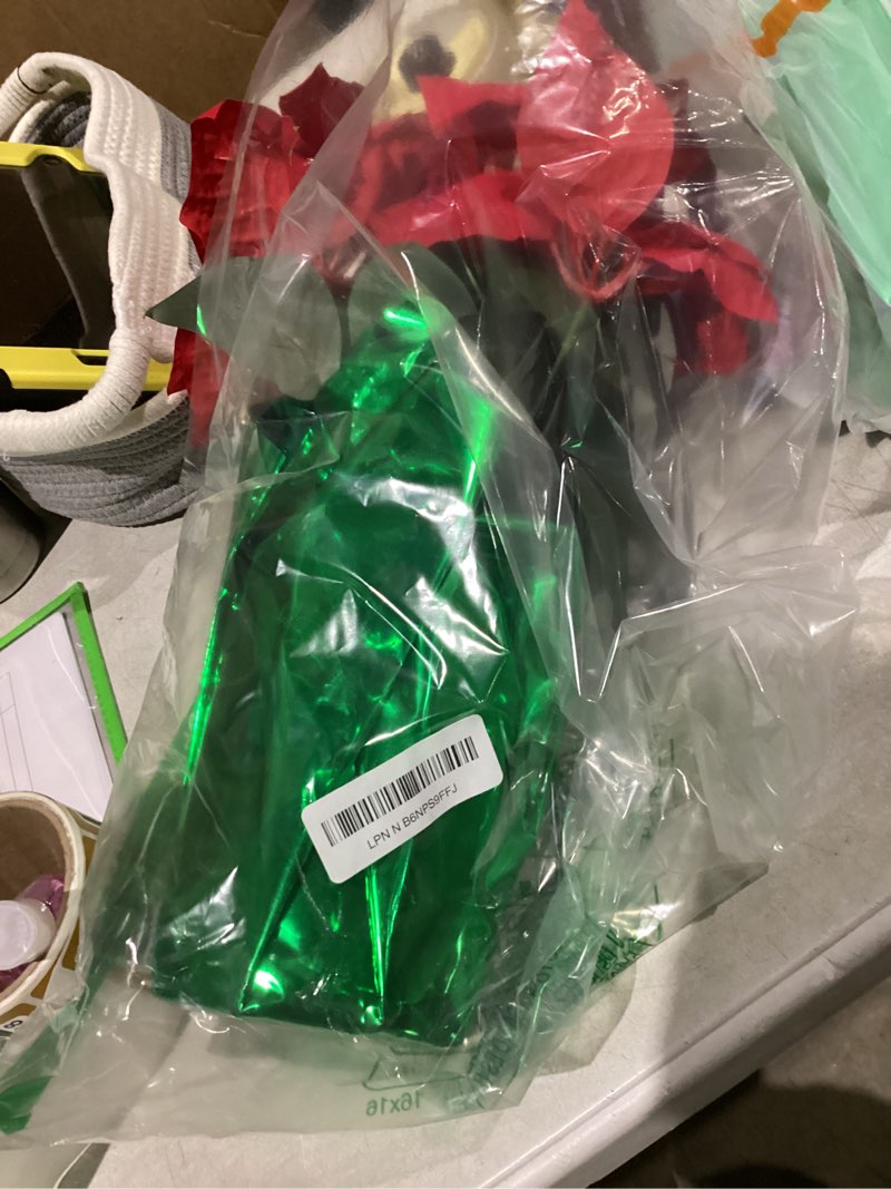 Condition photo showing New/Like New for TenWaterloo 14" Potted Red Poinsettia Plant with 5 Flowers, Artificial Potted Poinsettia