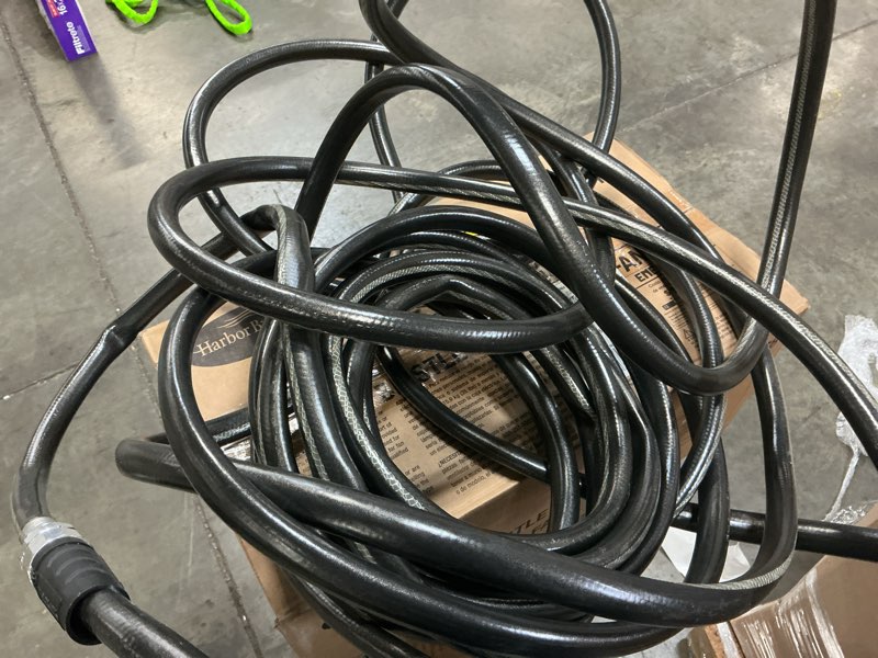 Condition photo showing As Is for neverkink teknor apex 5/8-in x 50-ft heavy -duty kink free vinyl gray coiled hose