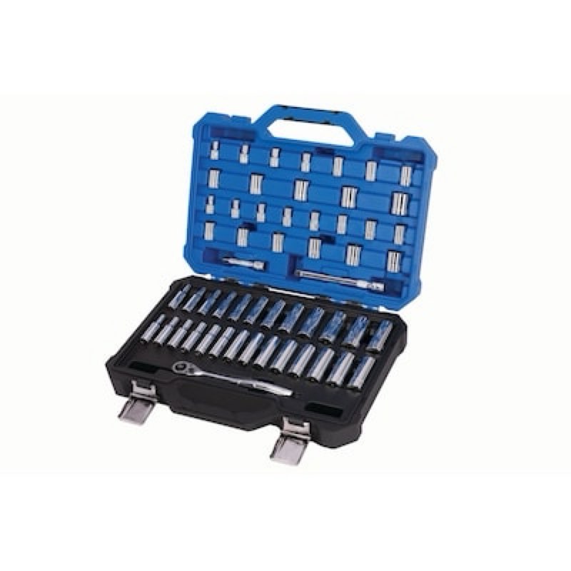 kobalt 55 -piece metric and standard (sae) mechanics tool set with hard case