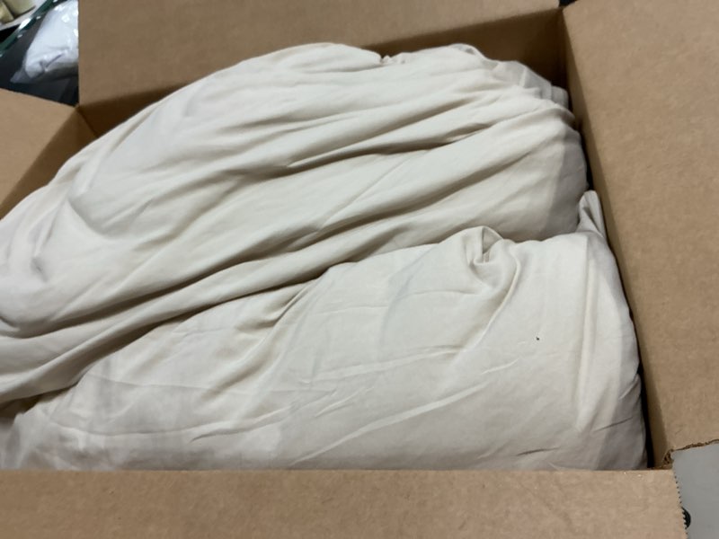 Condition photo showing Good Condition for masaca oversized king comforter 128x120,farmhouse shabby boho chic ruffled bedding comforter set,3pcs extra large king size wheat ruffle comforter sets french country bedding set ultra soft oversized king plus 128×120 wheat
