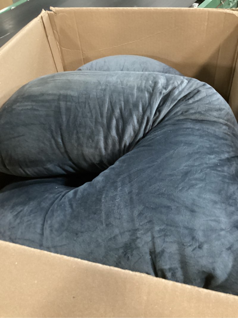 Condition photo showing Good Condition for allopera pregnancy pillow, full body 57 inch maternity pillow with removable washable cover - sleep support for legs, back, neck, shoulder, hips, belly for pregnent women, black grey velvet cover black-grey velvet