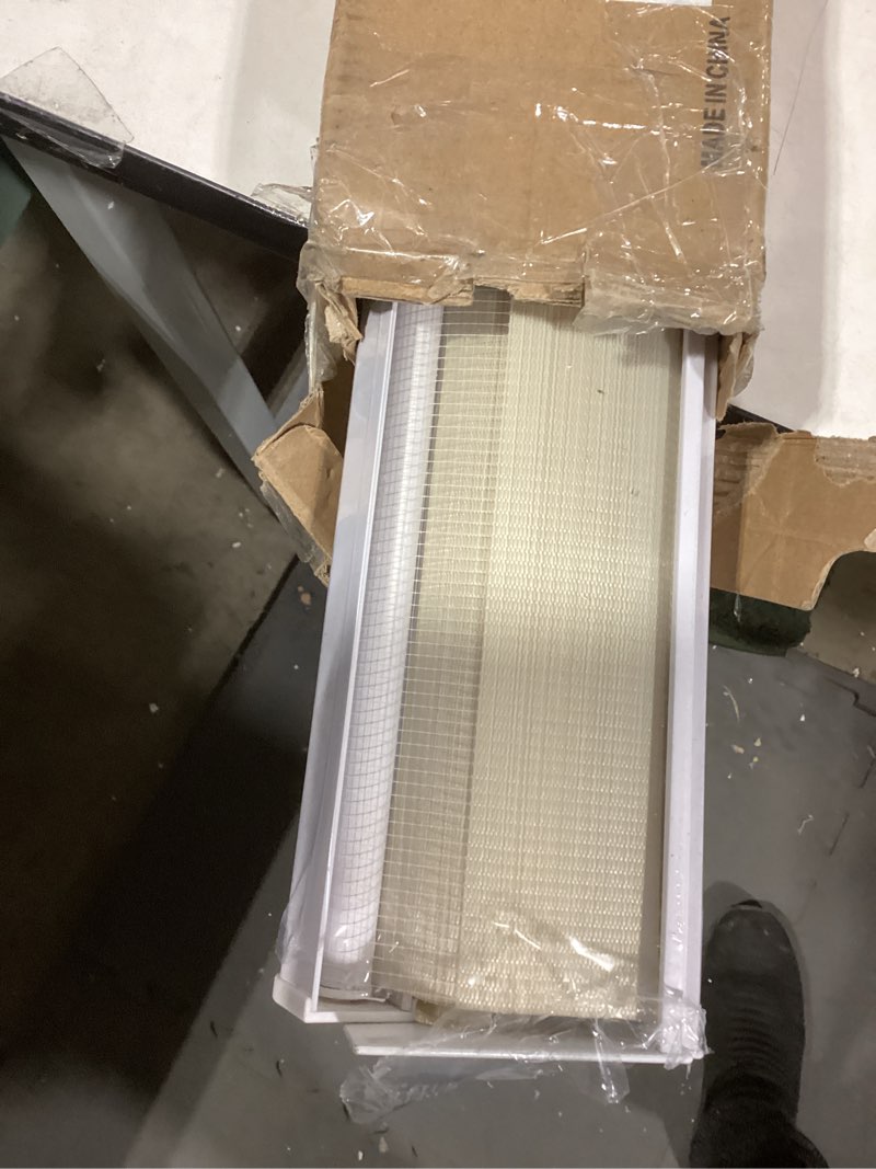 Condition photo showing Good Condition for similar productPersilux Cordless Zebra Blinds for Windows with Jacquard Pattern Roller Shades Light Filtering Sheer Window Shades for Home, Office and Door (24\" W x 72\" H, White)