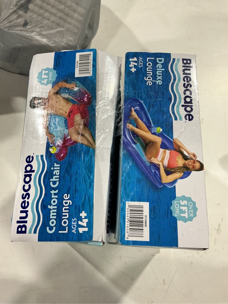 Condition photo showing Good Condition for 2 pack bluescape multicolor gem sparkle inflatable comfort chair lounge pool float, age 14 & up, unisex