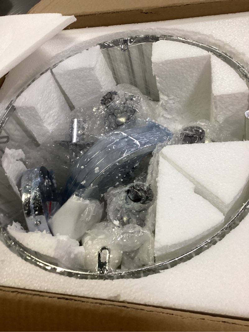 Condition photo showing New/Like New for Modern Crystal Chandelier 4 Lights Chrome Semi Flush Mount Ceiling Light Fixture E12 Farmhouse Chandelier for Bedroom Dining Room Entryway Hallway Kitchen Silver