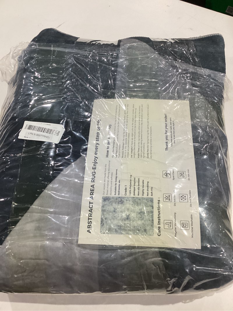 Condition photo showing Good Condition for TWINNIS Indoor Modern Area Rug, 5x7 Geometric Patchwork Style Washable Large Rugs for Living Room Bedroom Hardwood Floors, Non Shedding Non Anti Backing Soft Carpet Home Floor Decor, Grey 5' x 7' (Rectangular) Grey