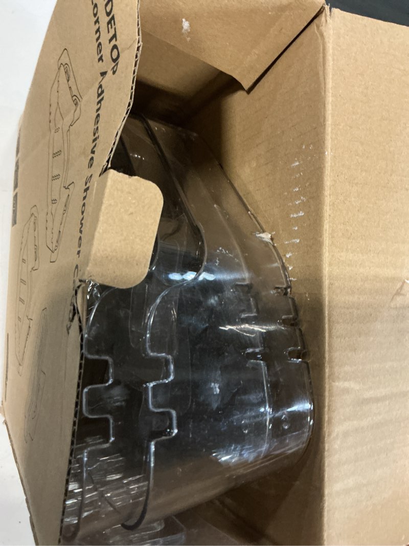 Condition photo showing As Is for Corner Shower Caddy, 3-Pack Adhesive Shower Organizer with Soap Holder and Hooks, Rustproof Corner Shower Shelves, No Drilling Bathroom Organizer for Bathroom