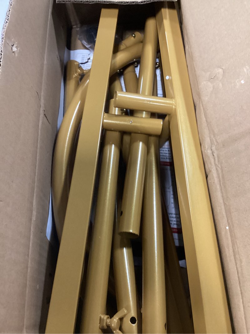 Condition photo showing Good Condition for arch backdrop stand 4ft gold wedding balloon arched backdrop stand metal arch frame for birthday party bridal baby shower ceremony decoration 4ft metal