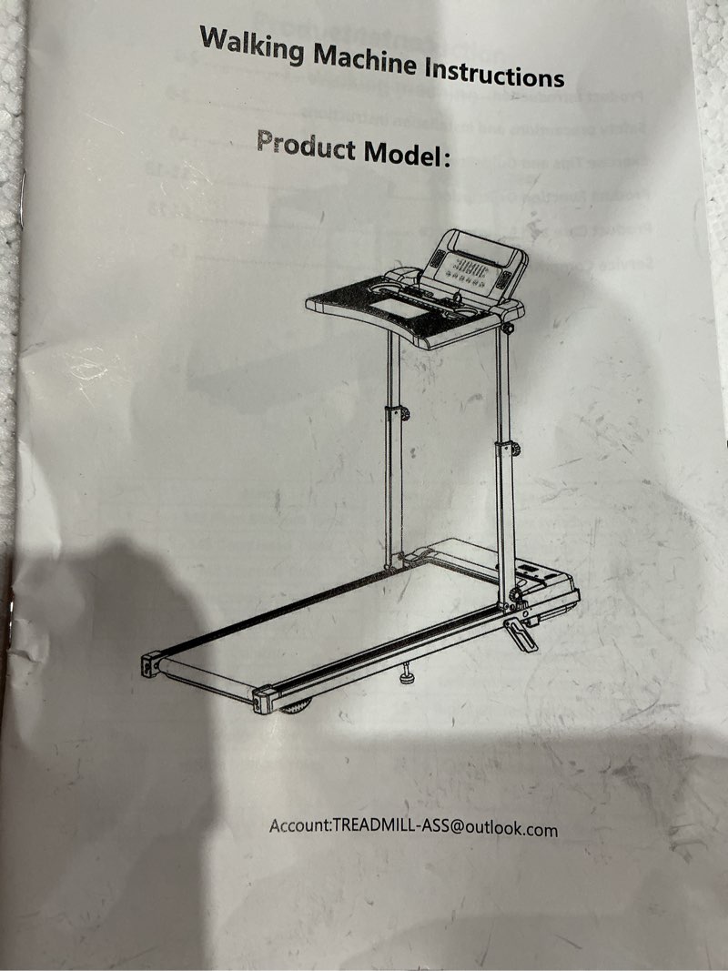 Condition photo showing Good Condition for unknown brand. foldable treadmill walking machine, black