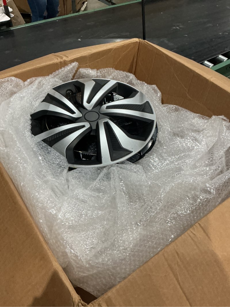Condition photo showing Good Condition for sporty looks corona wheel cover (available in 12,13,14,15, inch) wheel cap universal model black silver (press fitting) (set of 4 pcs) (12inch, corona a)