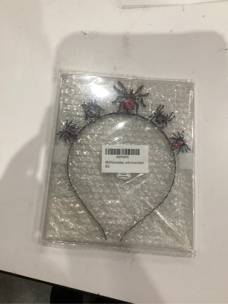 Condition photo showing New/Like New for FAERLIIRY Halloween Devil Horns & Spider Headband Ghost Headpiece Hocus Pous-black