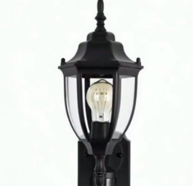 black motion activated outdoor wall light, portfolio 11.75-in h