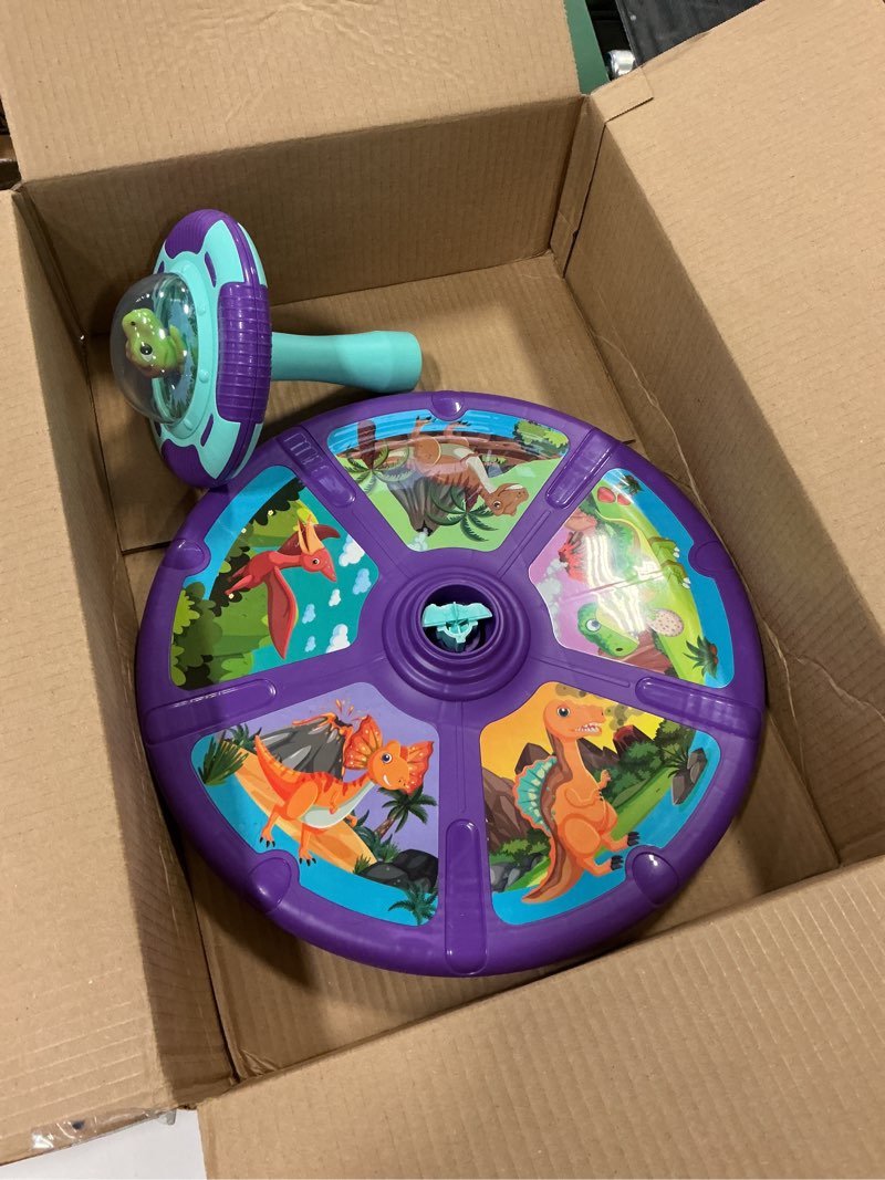 Condition photo showing As Is for Richgv Dinosaur Sit and Spin Toys for Kids, 360° Sit Spinner Activity Toy with Light Music Toddler Toy for Boys Girls