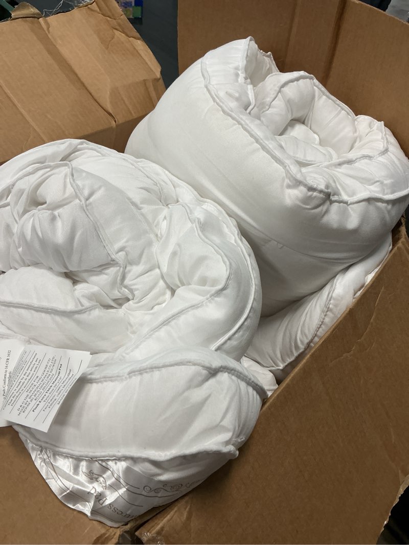 Condition photo showing Good Condition for elemuse twin mattress topper for back pain, extra thick mattress pad cover, plush soft pillowtop with elastic deep pocket, overfilled down alternative filling white twin
